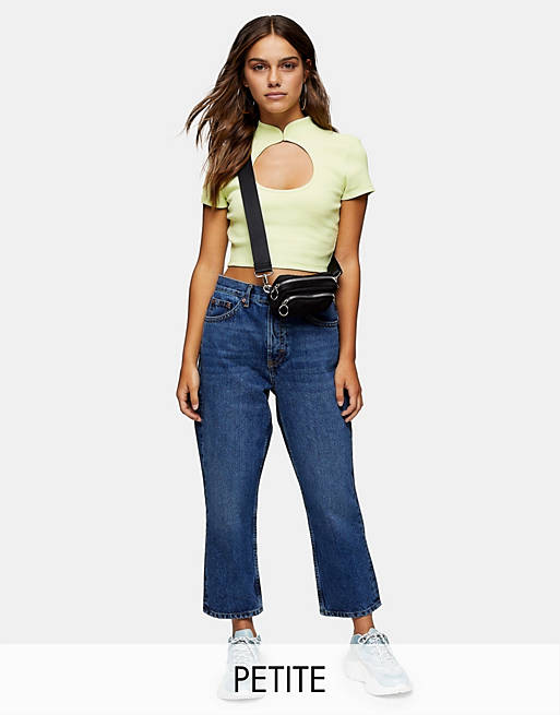 Topshop Petite Editor jeans in mid wash