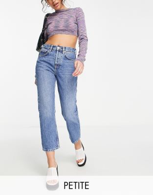 Topshop Petite - Editor - Jeans in Mittelblau