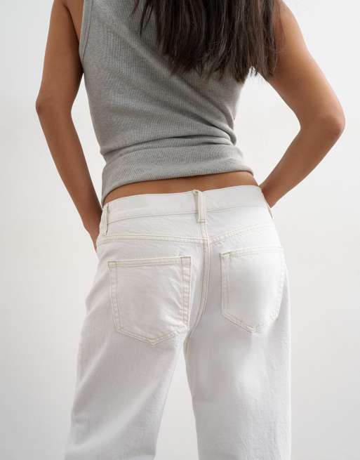 Topshop Petite - Ember - Jean droit à taille basse - Blanc, 5 de 5