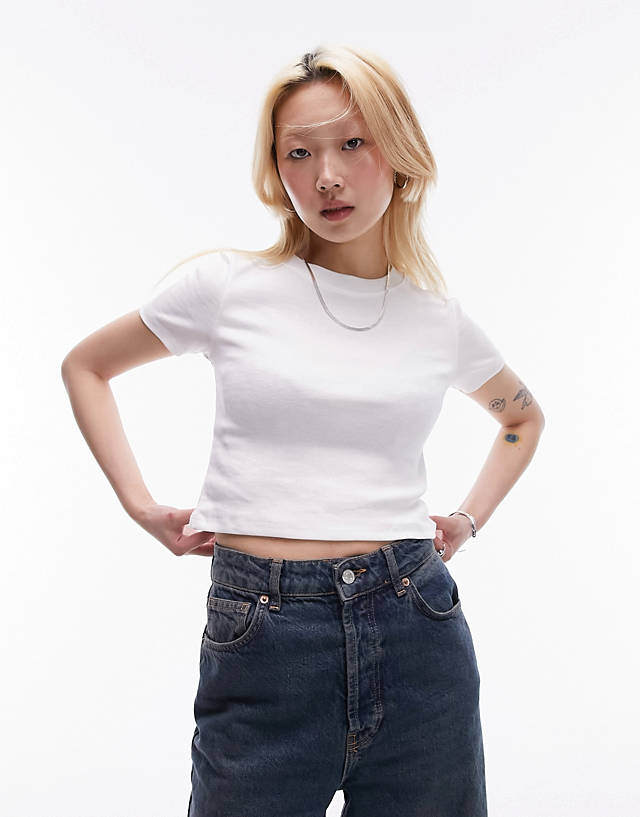 Topshop Petite - everyday tee in white