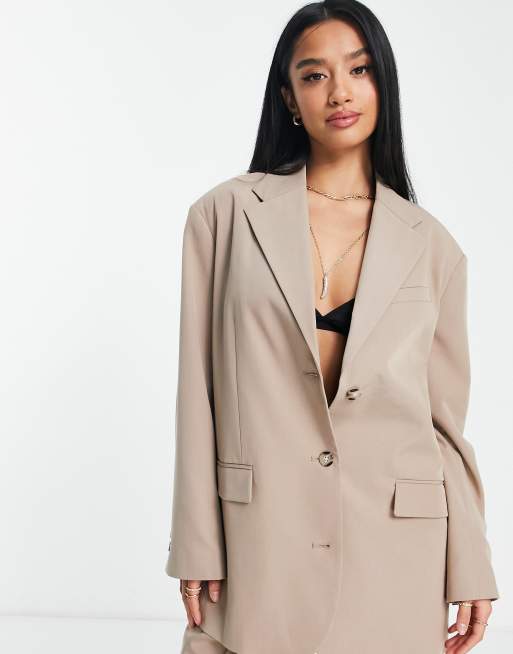 Gladys Kort leven limiet Topshop Petite fashion mensy blazer in taupe - part of a set | ASOS