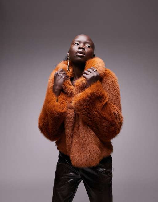 Orange shop fur coats