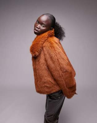 petite luxe faux fur coat