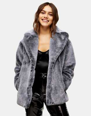 Two-tone artificial fur jacket