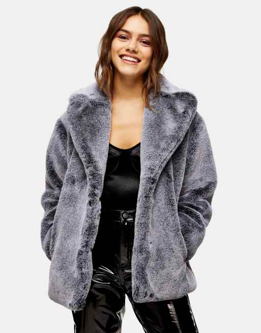 Womens petite faux deals fur coats