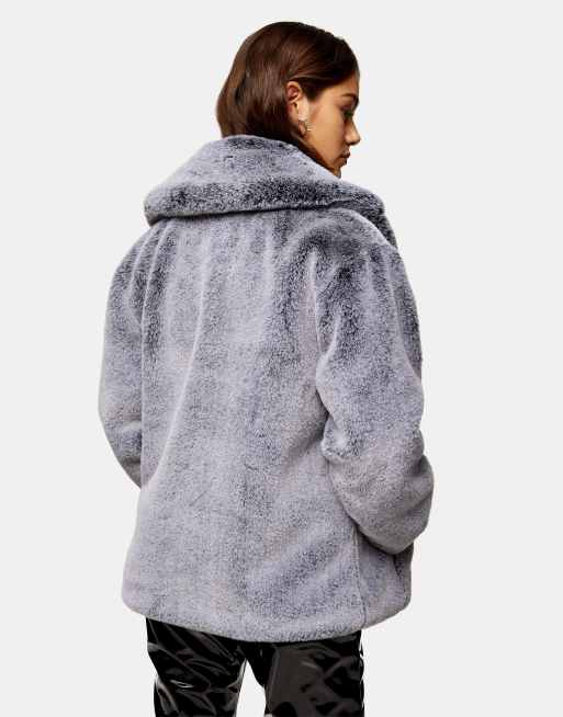 Faux fur zip shop up jacket topshop