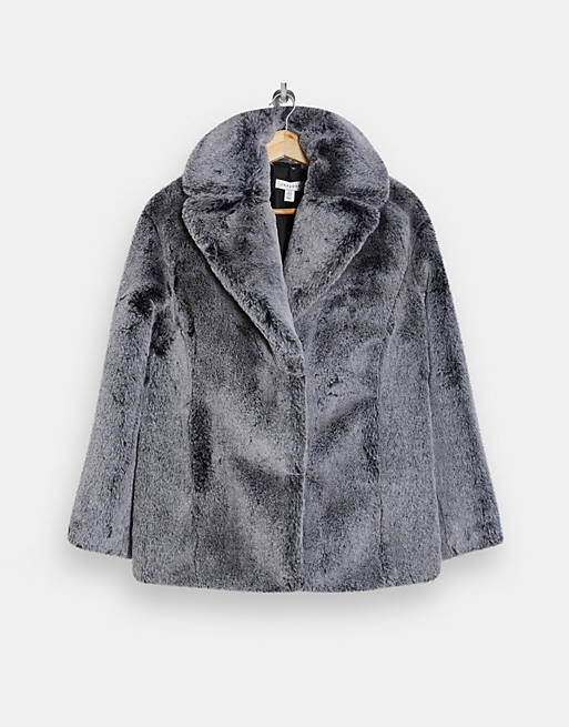 Topshop Petite faux-fur jacket | ASOS