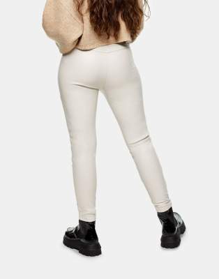 cream leather trousers petite