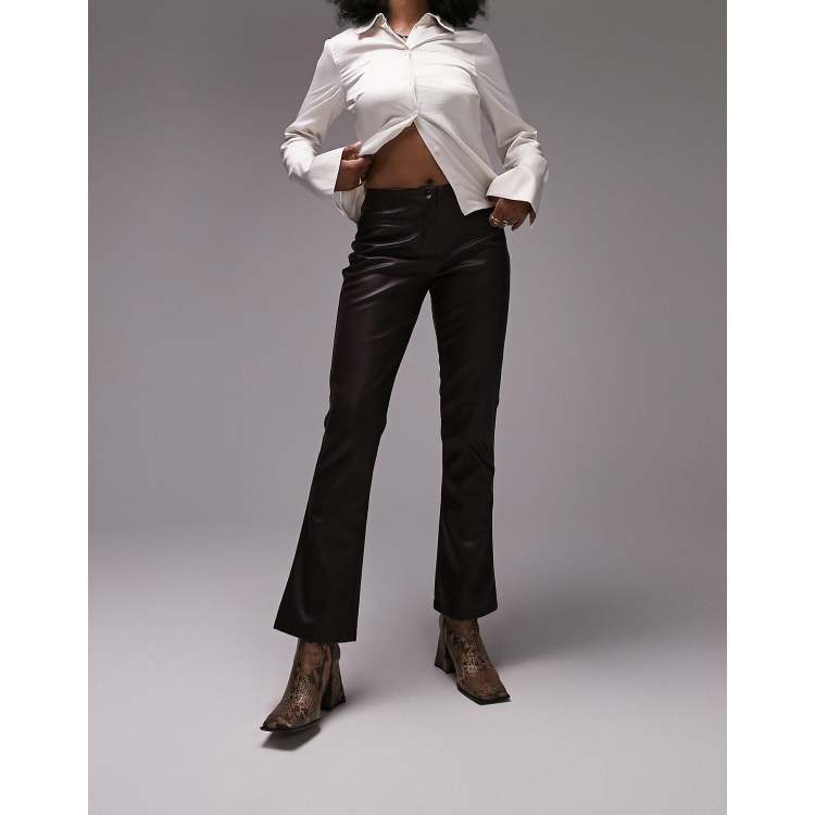 Topshop petite pu on sale trousers