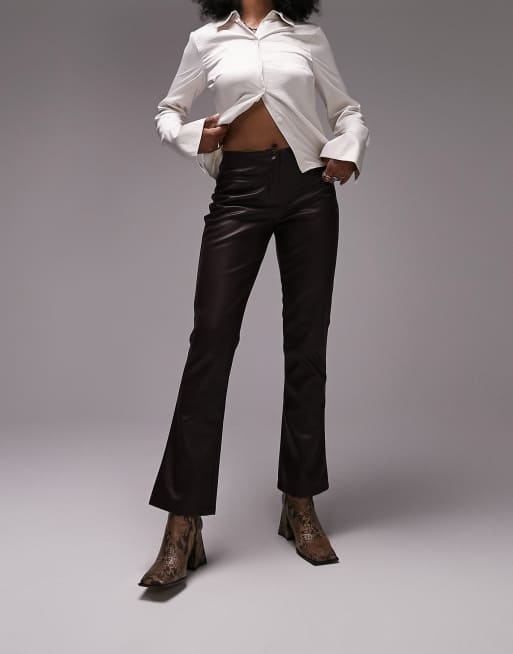 Faux leather 2025 pants with pockets