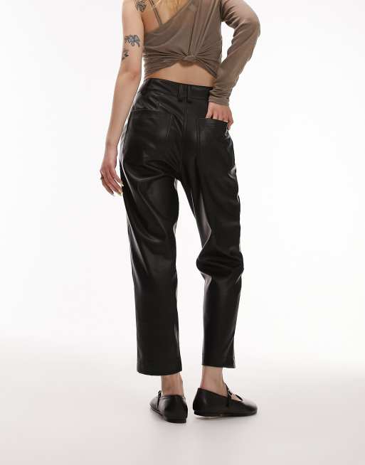 Topshop straight peg pants in black