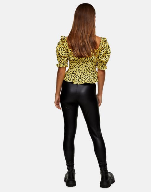 Topshop petite best sale leather leggings