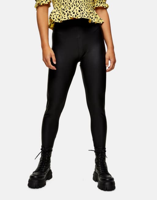 Topshop petite leather store leggings