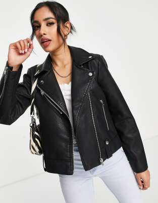 Topshop, Jackets & Coats, Topshop Petite Faux Leather Moto Jacket Size 8