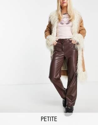 topshop petite leather pants