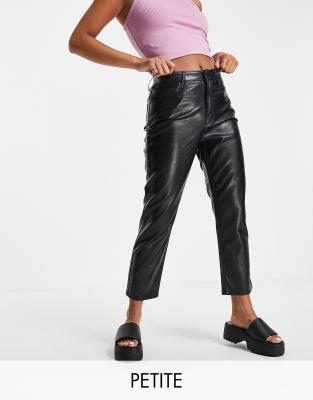 petite pu leather trousers