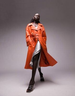 Topshop red outlet trench coat