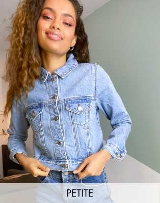 Cropped fitted denim jacket sale