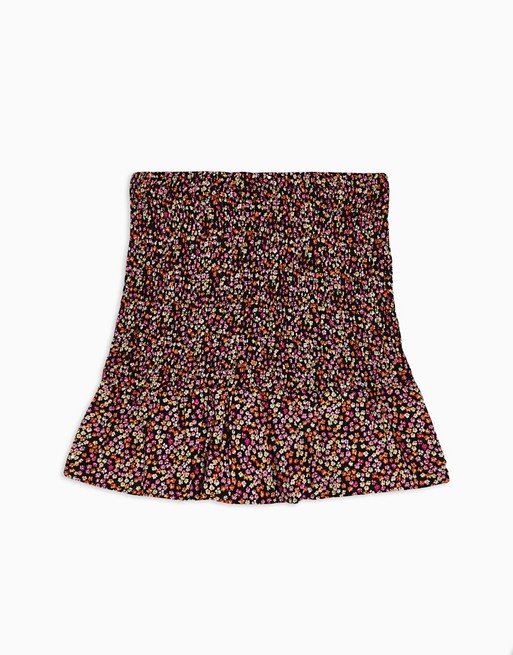 Topshop Petite floral shirred mini skirt