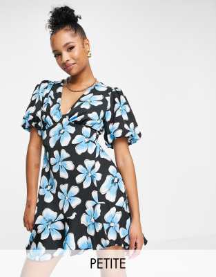 Topshop Petite floral tea dress in multi