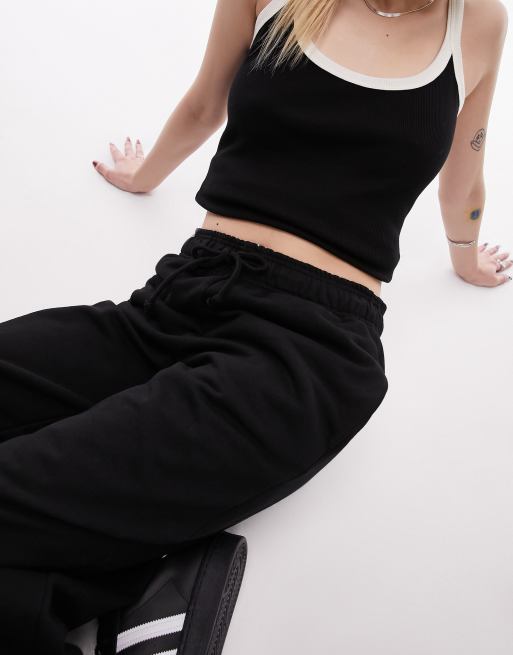 Topshop Petite – Gerade geschnittene Jogginghose in Schwarz , 2 von 5
