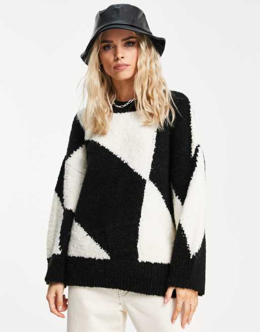 Topshop black and white on sale jumper