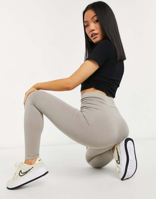 Topshop Petite high waisted leggings in grey, 2 of 4