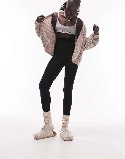 Topshop Petite - Højtaljede leggings i sort