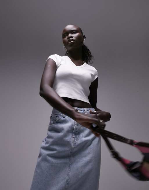 Topshop Petite - Hvid hverdags-T-shirt med V-hals