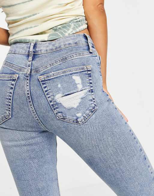 Topshop Petite - Jamie - Gebleekte jeans met scheuren, 2 van 4
