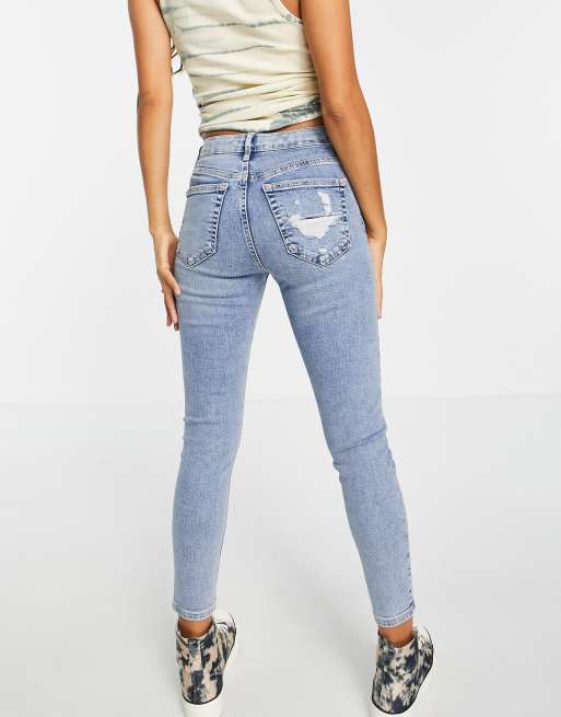 Topshop Petite - Jamie - Gebleekte jeans met scheuren, 3 van 4