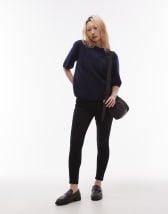 Topshop Petite Jamie high rise skinny jean in black