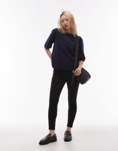 Petite Jamie high rise skinny jean in black