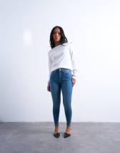 Topshop Petite Jamie high rise skinny jean in vintage blue