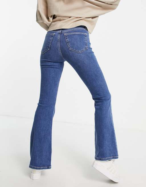 Topshop Petite - Jamie - Jean évasé à taille haute - Bleu moyen, 2 de 4
