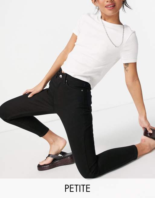 Topshop Petite - Jamie - Jeans i ægte sort