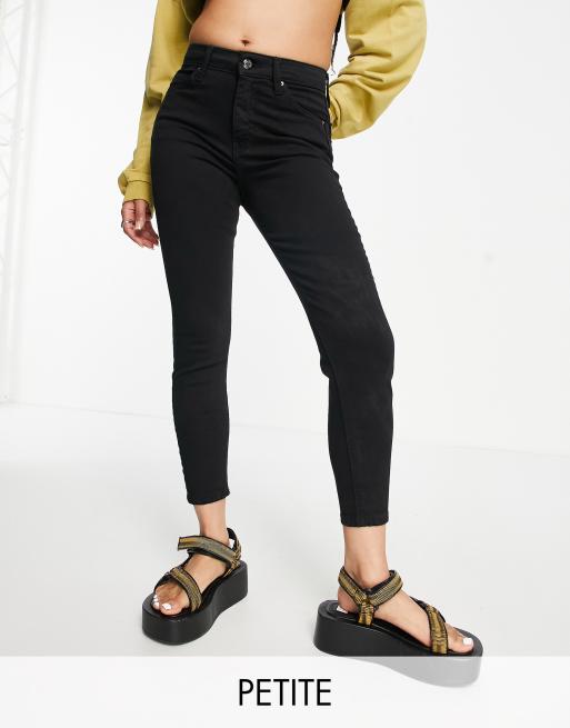Topshop Petite Jamie jeans in black 