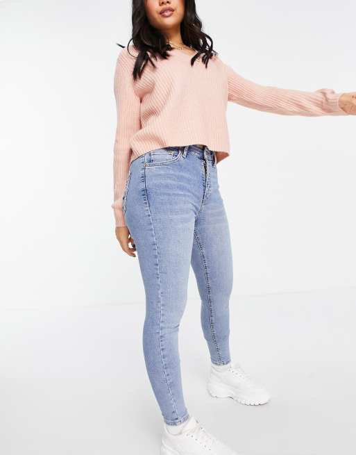 Topshop Petite Jamie jeans in Bleach