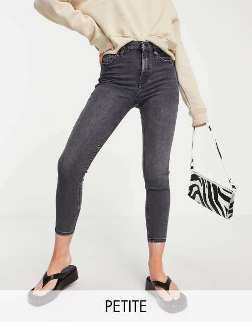 Topshop Jamie Jeans In Washed Black