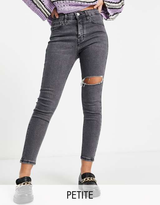 klæde Optagelsesgebyr Retningslinier Topshop Petite Jamie jeans with thigh rip in dark gray | ASOS