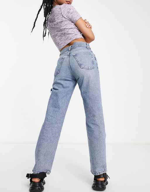 Topshop Petite - Jean dad délavé et déchiré sur le côté, 2 de 4