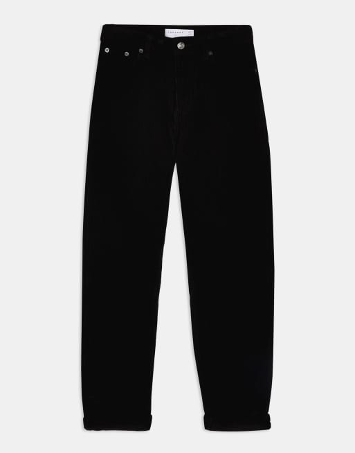 Topshop Petite - Jean mom en velours côtelé - Noir, 3 de 4