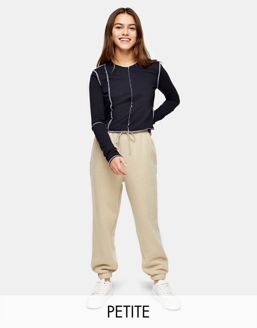 Topshop Petite joggers in stone