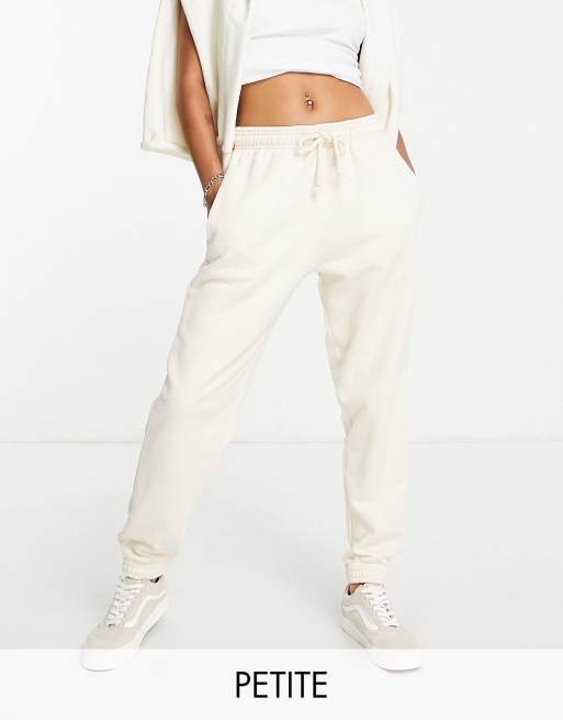 Topshop Petite - Joggers oversize extra larghi écru con fondo elasticizzato