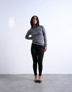Model wearing Joni high rise super skinny jean in black