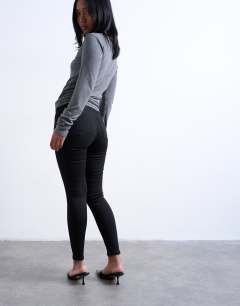 Model wearing Joni high rise super skinny jean in black