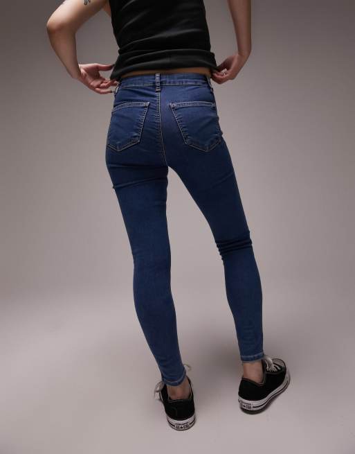 Topshop Petite Joni jeans in black