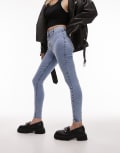 Topshop Petite Joni jeans in bleach-Blue