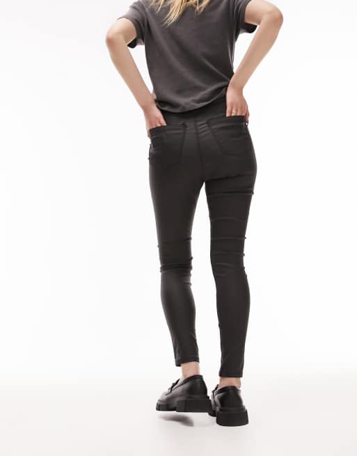 Topshop Petite Joni jeans in black