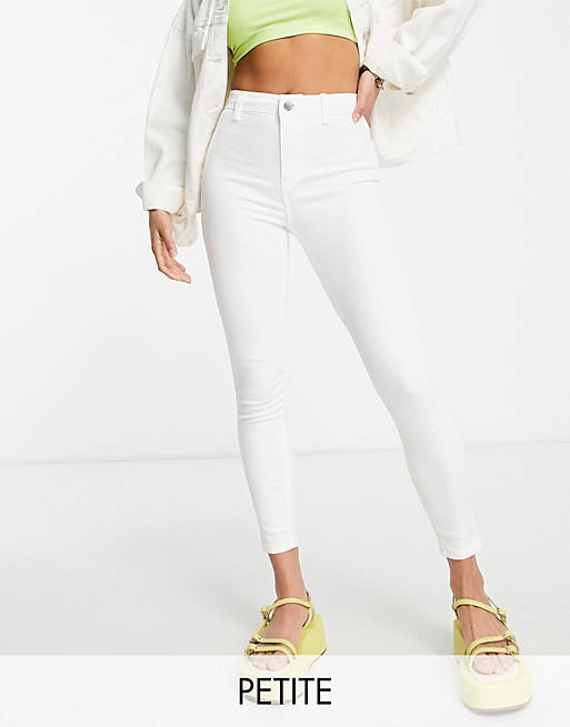 Topshop Petite Joni jeans in white | ASOS